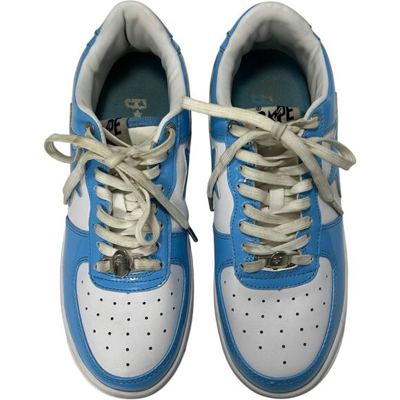 BAPE STA Icon #1 Ladies Sneakers Baby Blue Patent Leather Men\'s Size 8 Skater main image 9